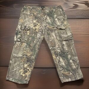 Realtree Camo Pants Mens XL Hunting Camouflage Pocket Cargo Baggy Real tree Xtra